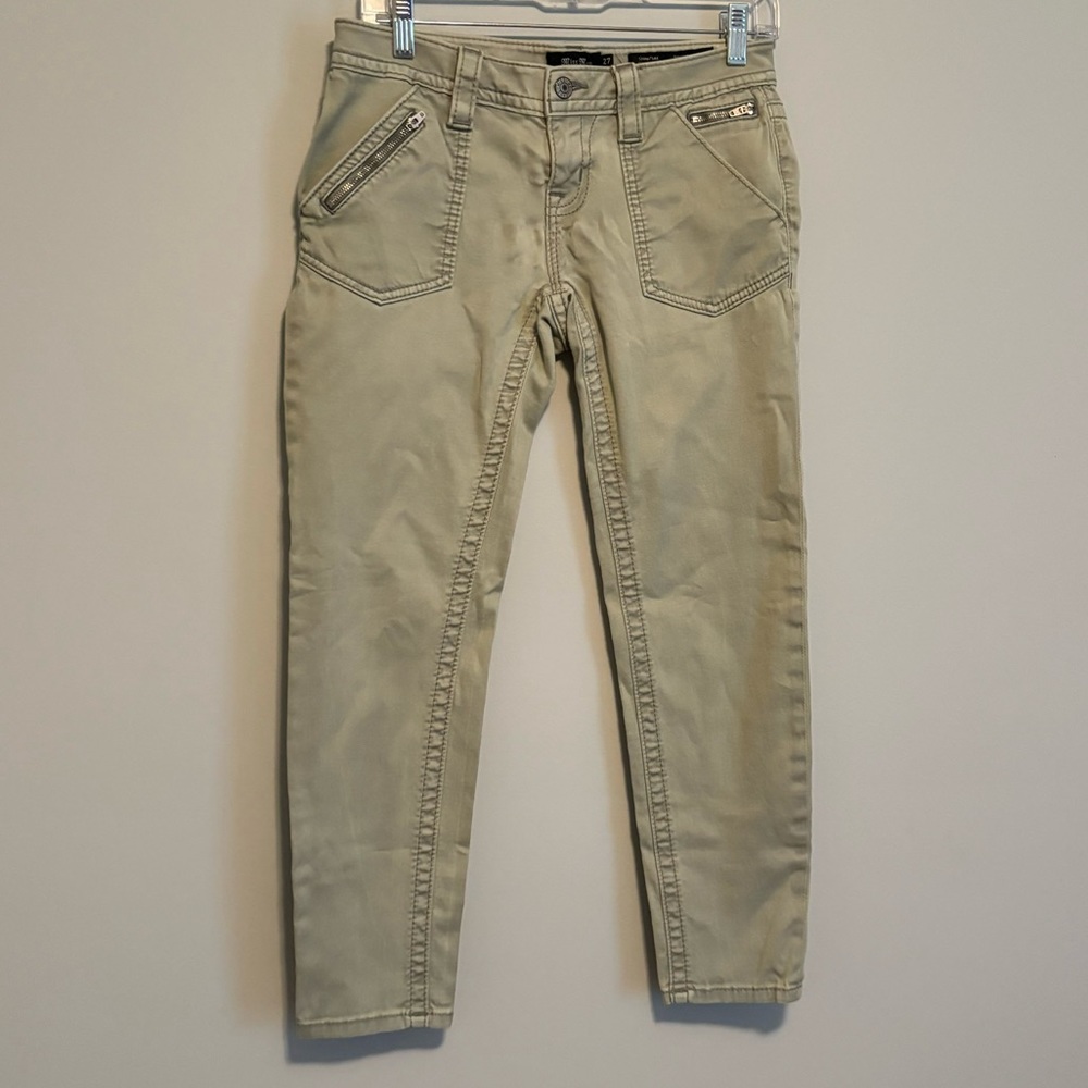 Miss Me Vintage Signature Ankle Skinny Moto Jeans Women's Size 27 Green